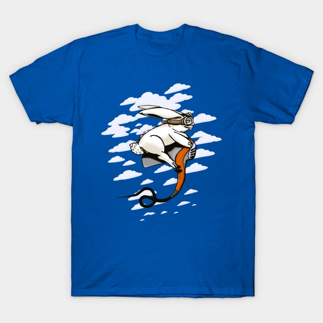 Hare Dryer Flyer T-Shirt by bortwein